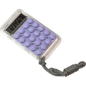 Калькулятор на шнурке Transparent 55x85x10мм 8 разрядный прозрачный сиреневый 4030411