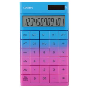 Калькулятор настольный Degrade Q-5DGR 100x166x14 мм 12 разрядный ультратонкий голубой/розов 4031420