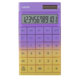 Калькулятор настольный Degrade Q-5DGR 100x166x14 мм 12 разрядный ультратонкий желтый/фиолет 4031419