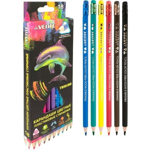 Карандаши 18цв пластик стираемые Triolino Erase 5023550