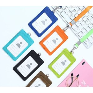 Бейдж школьный Classic 110x70мм вертикальный искусств кожа с цв лентой 8093518