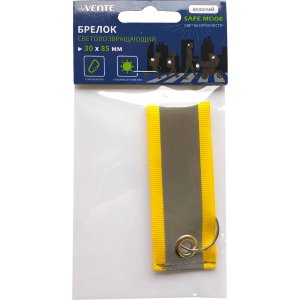 Брелок тканевый SAFE MODE Tape 30x85мм световозвращ белый на ленте 9082401