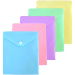 Папка конверт на кнопке A6 Pastel 180мкм непрозр 5 пастель цв 3071344