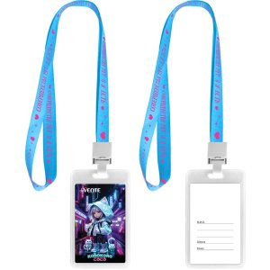 Бейдж школьный пластик Korokoro 110x65мм вертик прозр ПВХ на цв ленте 8093520