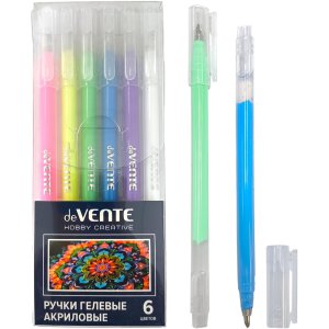 Набор ручек гелевых 6цв акриловых HOBBY CREATIVE прозрачно-матовый корп 5051537