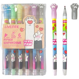 Набор шар ручек 6 цв Meow Paw d=0,7 мм 5073539