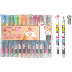 Набор шар ручек 12 цв Meow Paw d=0,7 мм 5073540