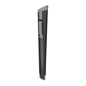 Нож канцелярский 9см TOTAL BLACK черный металл  корпус с серыми элементами 4090409