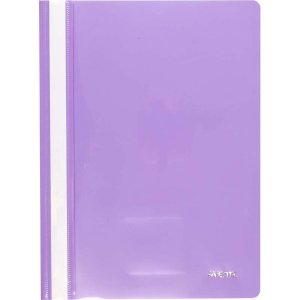 Папка скоросшиватель Pastel" A4 с прозрачным верхним листом 120/180мкм пастель сиреневая 3113302