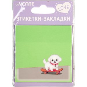 Этикетки-закладки самокл Puppy пластик полупрозр с с дизь76x76мм 2011431