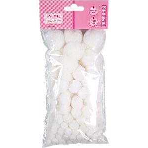 Набор помпонов для творчества DIY 100шт Белый 8000561