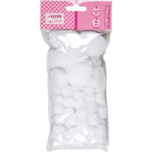 Набор помпонов для творчества DIY 80шт Белый 8000562