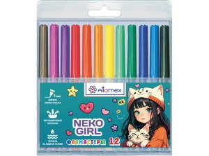 Фломастеры 12цв NekoGirl с вентилируемым колпачком 5081537