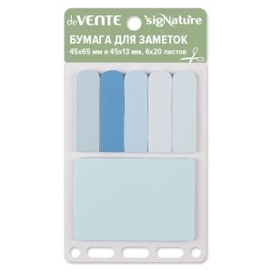 Набор клейкой бумаги для заметок sigNATURE 45x65 мм и 45x13 мм 6x20 листов, офсет 90 г/м 2010534