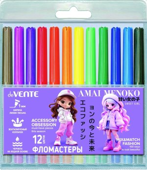 Фломастеры 12цв Amai Menokor блистер 5081639