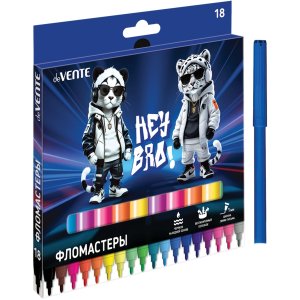 Фломастеры 18цв Hey Bro картонный короб 5082628