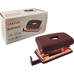 Дырокол 12л Esthetics пласт с линейкой цвет бургунди 4020515