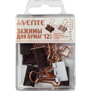 Зажимы для бумаг 12шт Esthetics 19мм металл 2 цв бургунди и лавандово пепельный 4131505