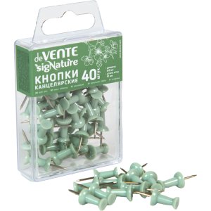 Кнопки канцелярские sigNATURE силов 9,6 мм цвет оливковый 40шт 4132510