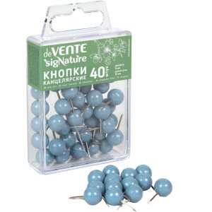Кнопки канцелярские sigNATURE силов в форме шара 9 мм цвет сумеречный синий 40шт 4132511