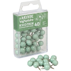 Кнопки канцелярские sigNATURE силов в форме шара 9 мм цвет оливковый 40шт 4132513