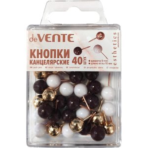 Кнопки канцелярские Esthetics силов в форме шара 9 мм цвет оливковый 40шт 4132514