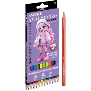Карандаши 12цв пластик Amai Menoko 2М 3 мм шестигран 5022635