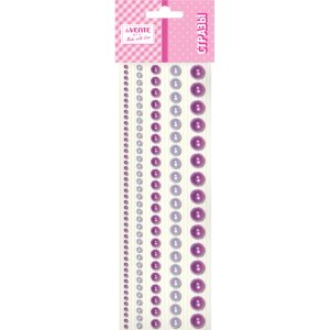 Стразы акриловые самоклеящиеся Pearls 115 шт круглые аметистовые 5 размеров 8002554