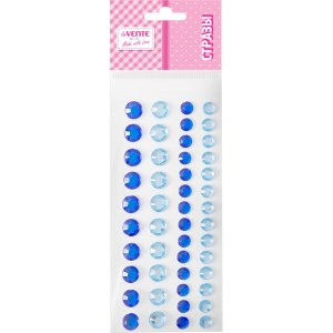 Стразы акриловые самоклеящиеся Two Tone Rhinestones 48 шт синие и голубые 8002598 