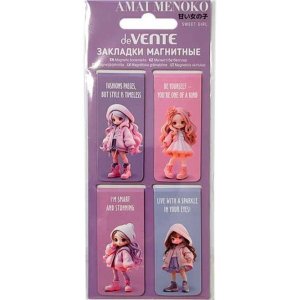 Набор закладок для книг Amai Menoko магнитных бумажных 4 шт в блистерной упаковке 8065600