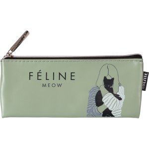 Пенал Feline Meow 215x90x10 мм плоский иск кожа 7024610