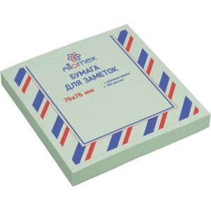 Бумага для заметок клеевым краем 76x76мм 100л Зеленая 2010711