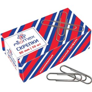 Скрепки металл 50мм 50шт овальные оцинкован 4135303