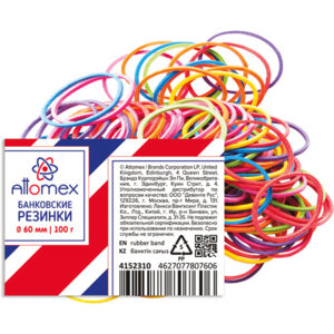 Резинки банковские 60мм 100г цветные 4152310