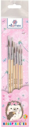 Набор кистей 6шт Белка № 1 2 3 4 5 6 Ежик дерев ручка 8072204