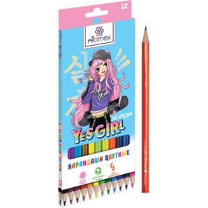 Карандаши 12цв Yes Girl М диаметр грифеля 2,65мм шестигран 5022422