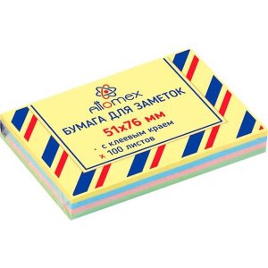 Бумага для заметок 51x76 мм 100л 4цв пастель с клеевым краем 2010419