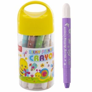 Акварельные мелки 12цв Пчёлка пластик с рис выдвижным механизмом кисть YL202401-12