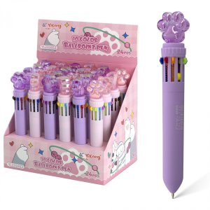 Авторучка шар 10цв Лапка цветной пластик YL231653