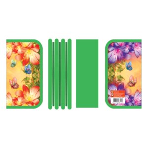 Пенал 3 секц ламинированный фольга, молния, 19 см х 10,5 см Бабочки и лилии ПО-611