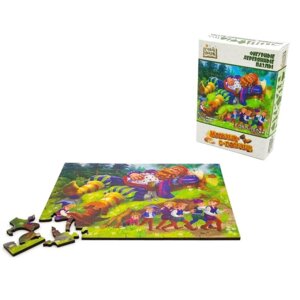 Фигурный деревянный пазл Мальчик с пальчик Страна сказок 76 дет 8322