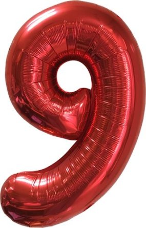 Шар Цифра 9 красный