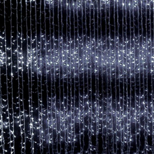 Электрическая гирлянда Штора-водопад светодиод холодный белый свет 384 лампочки 3х3 м внешняя Ч11115