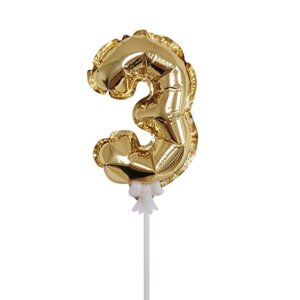Шар Цифра 3 золото топпер