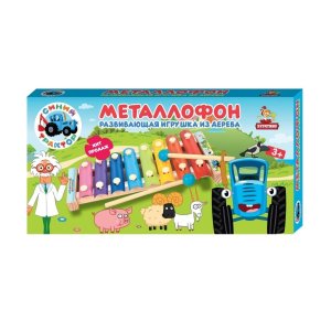 Игрушка дерев СИНИЙ ТРАКТОР Металлофон STR17 (50)
