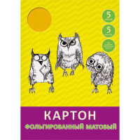 Картон цветной  5л 5цв Paper Art Три совы Фольгирован ЦКМФ55382
