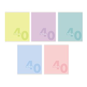 Тетрадь  40л Клетка  Однотонная серия 5 диз ТК408315