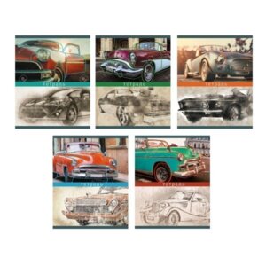 Тетрадь  96л Клетка Ретро Авто мел 5 диз ТК968387