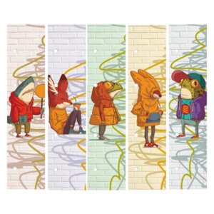 Закладки 45х210мм для тетрадей на кольцах Мелован картон Комплект 3 5шт ЗКК50098