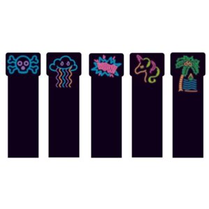 Закладки 60х180мм Черный пластик с пантонной печатью фигурная вырубка 5шт ЗП50086